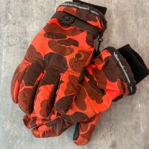 Cabelas Gore-tex Camo Mens Gloves Orange Hunting Winter Warm Gloves